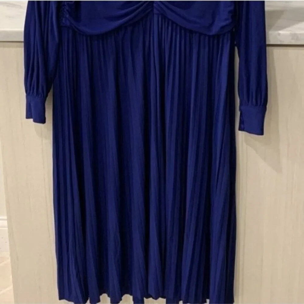 NWOT Jessica Howard Accordion Pleat Royal Blue Dress